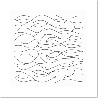 Geometric Waves Line Drawing Posters and Art